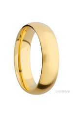 6 mm wide Domed 14K Yellow Gold band.