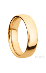 6 mm wide Ultra Comfort (our most comfortable profile) 14K Yellow Gold band.