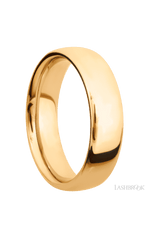 6 mm wide Ultra Comfort (our most comfortable profile) 14K Yellow Gold band.