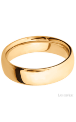 6 mm wide Ultra Comfort (our most comfortable profile) 14K Yellow Gold band.