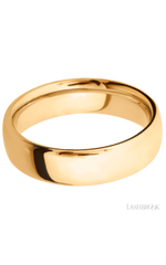 6 mm wide Ultra Comfort (our most comfortable profile) 14K Yellow Gold band.