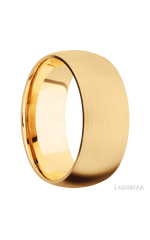 9 mm wide Domed 14K Yellow Gold band.