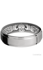 6 mm wide Flat Grooved Edges Titanium band.