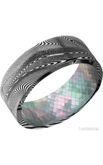 8 mm wide Flat Tightweave band featuring a Black Mother of Pearl sleeve.