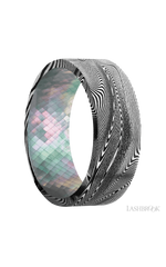 8 mm wide Flat Tightweave band featuring a Black Mother of Pearl sleeve.
