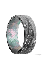 8 mm wide Flat Tightweave band featuring a Black Mother of Pearl sleeve.