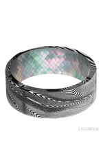 8 mm wide Flat Tightweave band featuring a Black Mother of Pearl sleeve.