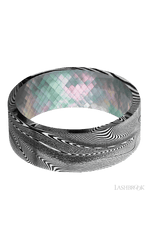 8 mm wide Flat Tightweave band featuring a Black Mother of Pearl sleeve.