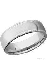 7 mm wide Domed Milgrain Edges Cobalt Chrome band.