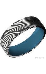 7 mm wide Flat Sunset band featuring a Royal Blue sleeve.