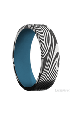 7 mm wide Flat Sunset band featuring a Royal Blue sleeve.