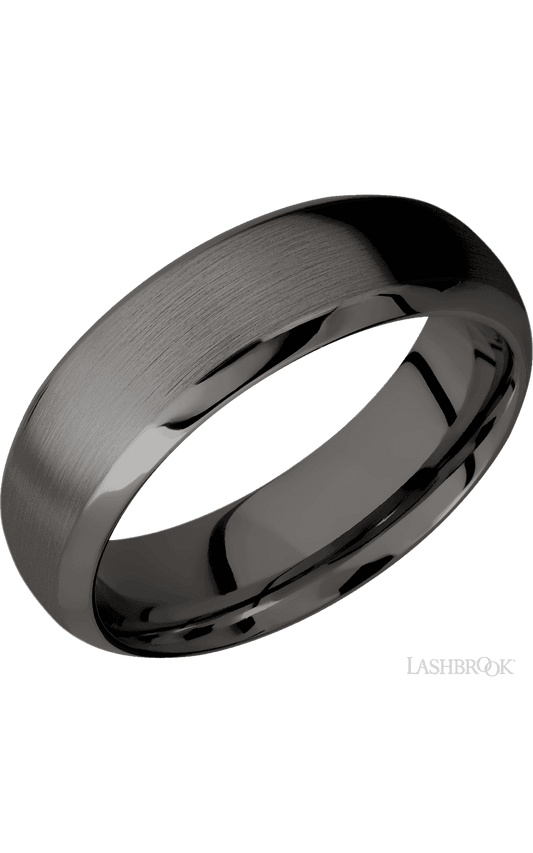 7 mm wide Domed Bevel Tantalum Noir band.