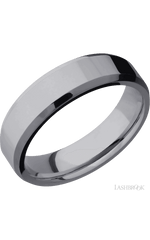 6 mm wide Beveled Tantalum band.