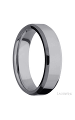 6 mm wide Beveled Tantalum band.