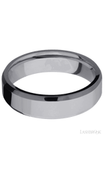 6 mm wide Beveled Tantalum band.