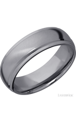 7 mm wide Domed Stepped Down Edges Tantalum band.