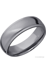 7 mm wide Domed Stepped Down Edges Tantalum band.