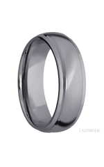 7 mm wide Domed Stepped Down Edges Tantalum band.