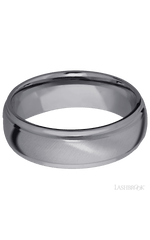 7 mm wide Domed Stepped Down Edges Tantalum band.