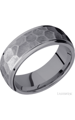 8 mm wide Domed Stepped Down Edges Tantalum band.