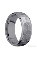 8 mm wide Domed Stepped Down Edges Tantalum band.