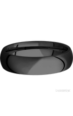6 mm wide Domed Zirconium band.