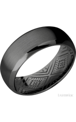 8 mm wide Domed Bevel Zirconium band.