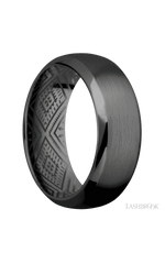 8 mm wide Domed Bevel Zirconium band.