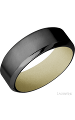 8 mm wide High Bevel Zirconium band featuring a Bright Nickel sleeve.