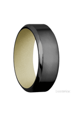 8 mm wide High Bevel Zirconium band featuring a Bright Nickel sleeve.