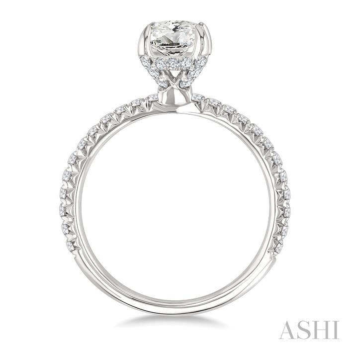 ASHI Oval Shape Semi-Mount Diamond Engagement Ring 226L3PPFGWG-SM-OV