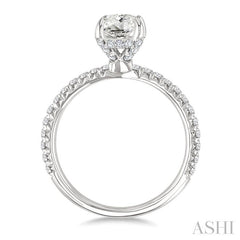 ASHI Oval Shape Semi-Mount Diamond Engagement Ring 226L3PPFGWG-SM-OV