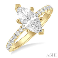 ASHI Marquise Shape Semi-Mount Diamond Engagement Ring 226L3PPFGYG-SM-MQ