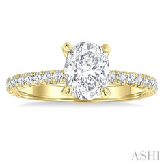 ASHI Oval Shape Semi-Mount Diamond Engagement Ring 226L3PPFGYG-SM-OV