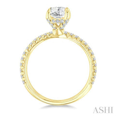 ASHI Oval Shape Semi-Mount Diamond Engagement Ring 226L3PPFGYG-SM-OV