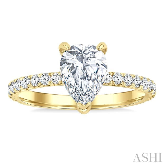 ASHI Pear Shape Semi-Mount Diamond Engagement Ring 226L3PPFGYG-SM-PR