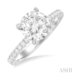ASHI Round Shape Semi-Mount Diamond Engagement Ring 226L3PPFHWG-SMRD-2CT