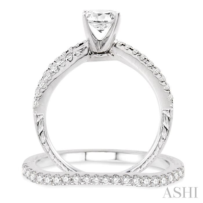 ASHI Round Shape Diamond Wedding Set 22730PPFVWG-WS-1.20