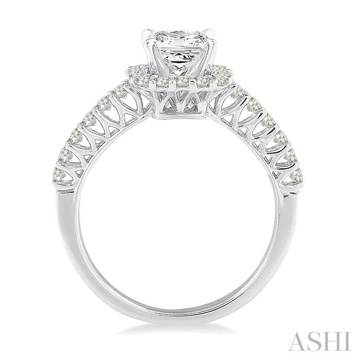 ASHI Princess Shape Halo Diamond Engagement Ring 22790PPFVWG-LE-1.25