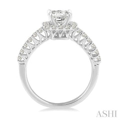 ASHI Princess Shape Halo Diamond Engagement Ring 22790PPFVWG-LE-1.25