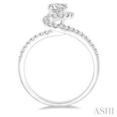 ASHI Round Shape Semi-Mount Halo Diamond Engagement Ring 227C5PPFHWG-SM