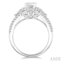 ASHI Emerald Shape Semi-Mount Halo Diamond Engagement Ring 228A1PPFHWG-SM