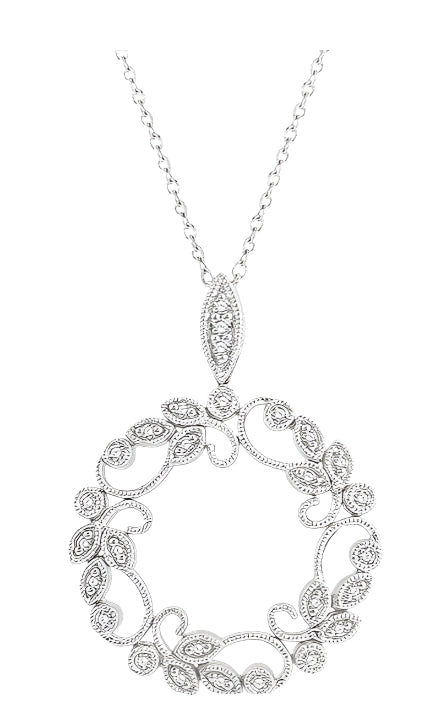 Parkplace Jewelers Floral Circle Diamond Fashion Pendant 902F7PPTSPDWG