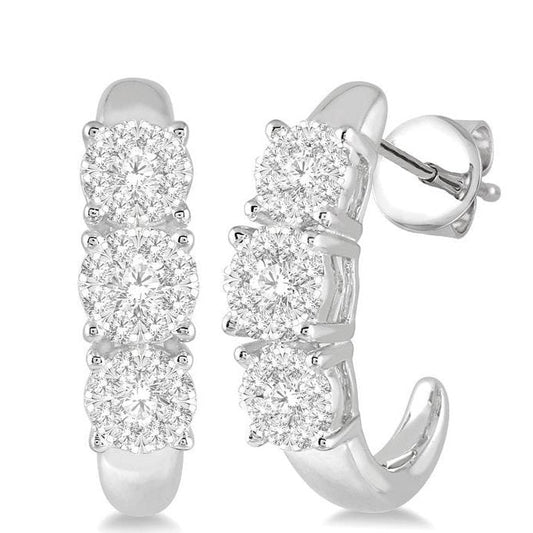 Parkplace Jewelers Round Shape Past Present & Future Lovebright Essential Diamond Half Hoop Earrings 912E3PPFVERWG