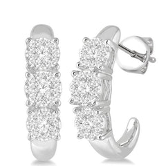 Parkplace Jewelers Round Shape Past Present & Future Lovebright Essential Diamond Half Hoop Earrings 912E3PPFVERWG