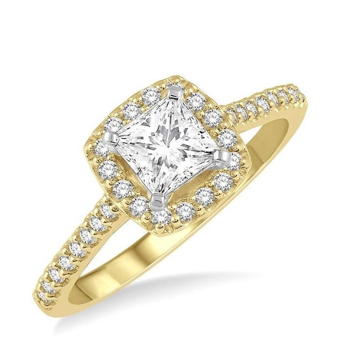 Parkplace Jewelers Princess Shape Semi-Mount Halo Diamond Engagement Ring 241G8PPFHYW-SM