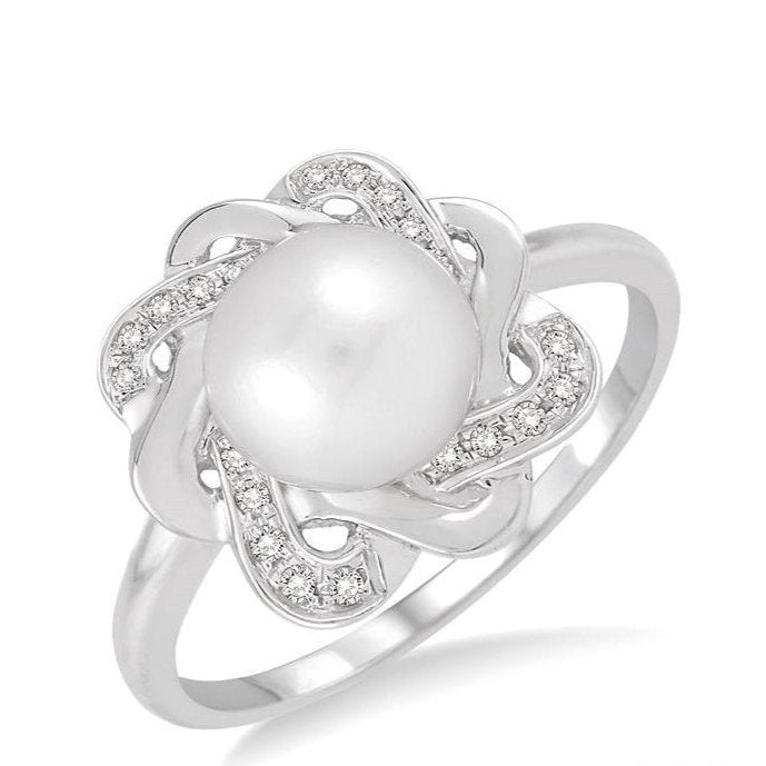 Parkplace Jewelers Silver Pearl & Diamond Ring 88699PPSSWPSLRG