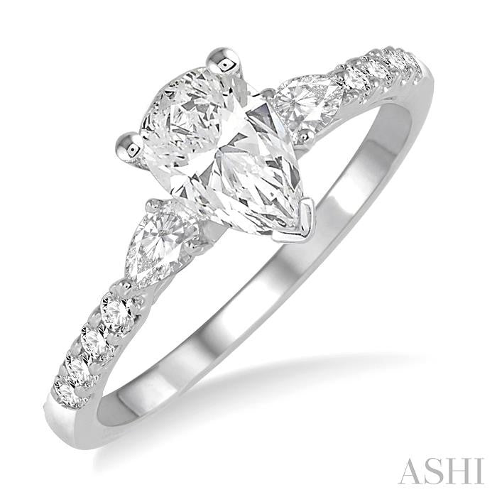 ASHI Pear Shape Diamond Engagement Ring 23712PPFHWG-LE-PR