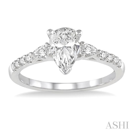 ASHI Pear Shape Diamond Engagement Ring 23712PPFHWG-LE-PR