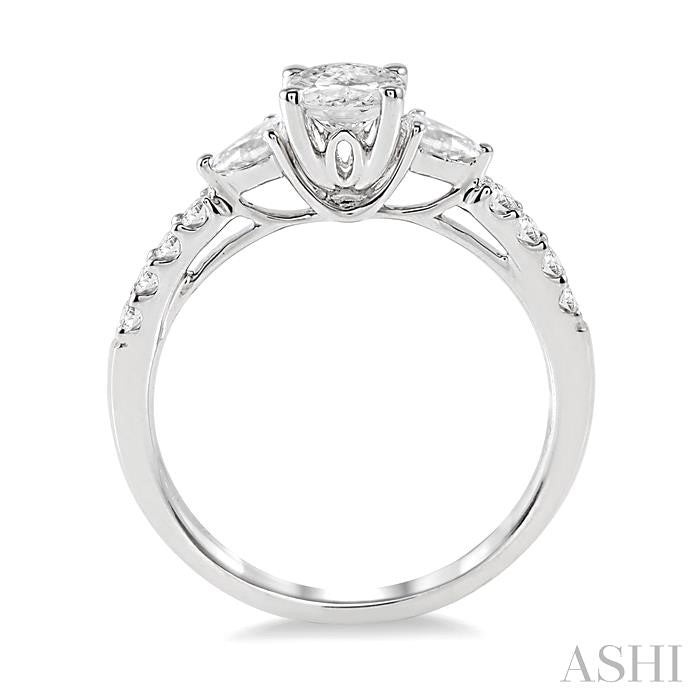 ASHI Oval Shape Semi-Mount Diamond Engagement Ring 23714PPFHWG-SM-OV